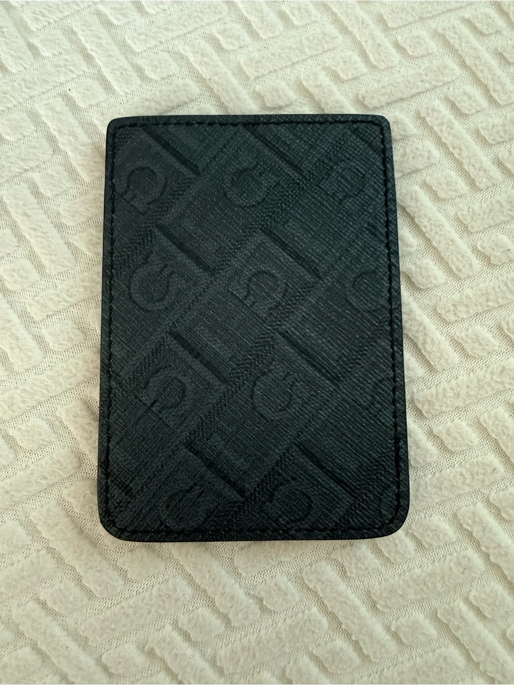 Salvatore Ferragamo Black and Red Leather Card Holder